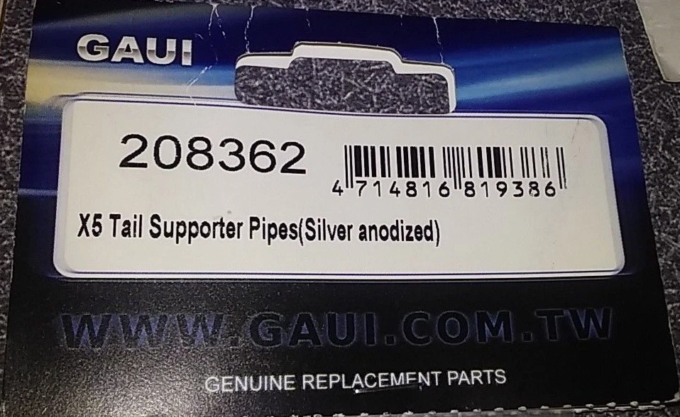 Tubos de suporte de cauda Gaui 3 Series X5 (prata anodizado) 208362 NOVO - Imagem 2 de 3