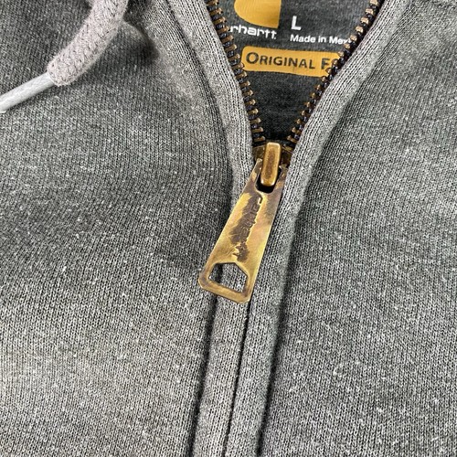 Carhartt Felpa con Cappuccio Uomo Grande Grigio Full Zip Antipioggia Coulisse 103674 026 - Foto 7 di 11