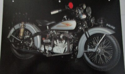 1934 Harley Davidson VL motorcycle print (grey)