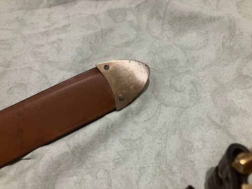 Cinturón de cuero texturizado marrón Trafalgar para hombre talla 32/80 piel de becerro italiana - Imagen 7 de 10