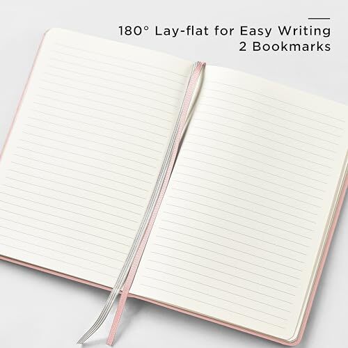 A5 Lined Leather Journal and Pen Set, Hardcover Notebook Set with Gift Box Pink - Picture 5 of 6