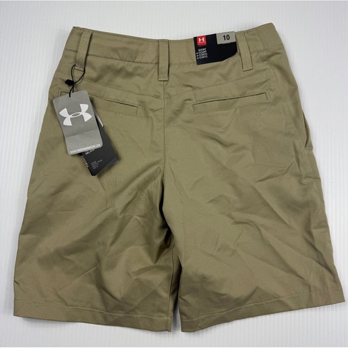 Under Armour Golf Shorts Khaki Flat Front Quick Dry Performance Size 10 - Picture 2 of 7