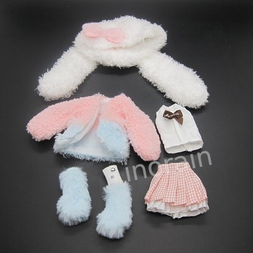 Custom 12" Blythe Doll Rabbit Bunny Girl Full Set with Outfit & Storage Box - Picture 12 of 13