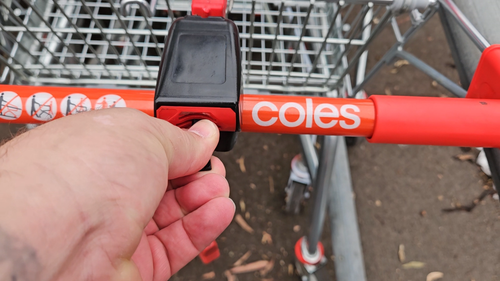 Removable Shopping Trolley Cart Token Key Unlocker Key Aldi Coles Woolies Kmart - Video 1 of 1