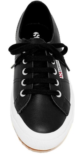 SUPERGA Sneakers Women’s 9.5 Men's 8 Black Leather FGLU 2750 Shoes EU 41 UK 7 - Picture 6 of 6