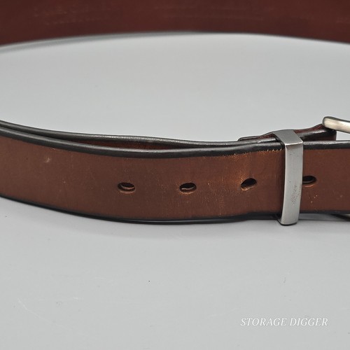 Cintura uomo pelle marrone pieno fiore vintage collezione Daniel Cremieux 105/42 - Foto 4 di 14