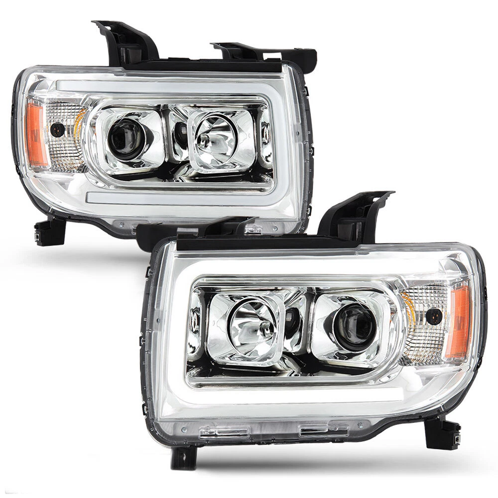 For 15-22 GMC Canyon LED Neon Tube DRL Projector Headlight Chrome  