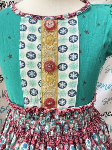 Girls Matilda Jane Friends Forever Green/Pink Clover Dress Size 8 VGUC - Picture 3 of 9