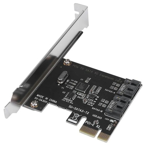 Adaptateur d'extension carte contrôleur d'extension 2 ports noir PCI-E vers SATA3.0 6G - Photo 2/13