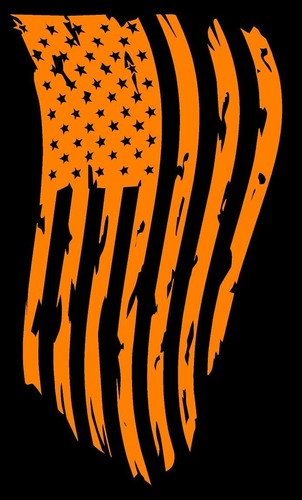 American Flag Tattered Vertical Vinyl Decal Multiple Colors and Sizes - Picture 16 of 25