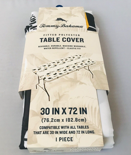 TOMMY BAHAMA FITTED TABLE COVER GRADUATION PARTY GRADUATE TABLECLOTH 30 X 72 IN. - Picture 4 of 4