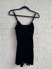 Urban Outfitters Light Before Dark Dasha Black Velvet Mini Dress Ruched L NEW