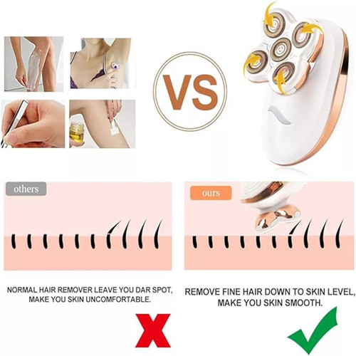 3 in 1 Wet & Dry Painless Rechargeable Lady Shaver Electric Razor for Women NEW - Picture 6 of 16