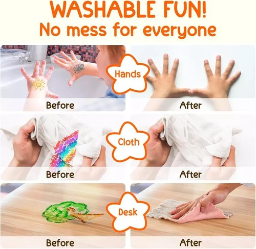 18 Colors Jumbo Crayons + Non Toxic Crayons For Toddlers 1-3 | Washable Crayons - Picture 6 of 6