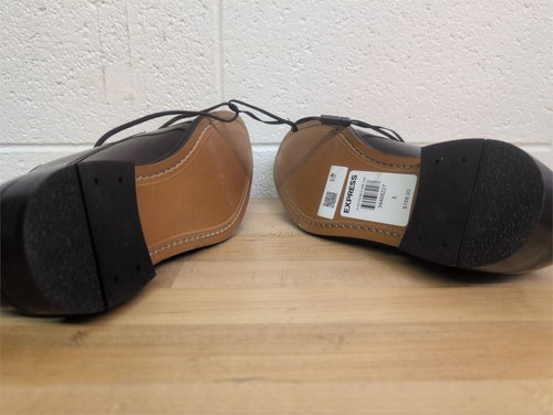 EXPRESS HERREN Dunkelbraun COGNAC LEDER OXFORD ELEGANTE SCHUHE Größe 8 - Bild 6 von 6