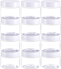 12 Pack Small Plastic Containers with Lids Clear Plastic Favor Storage Jars Wide