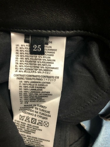 Diesel L Giko Womens Leather Pants Black White Size 25 - Picture 5 of 6