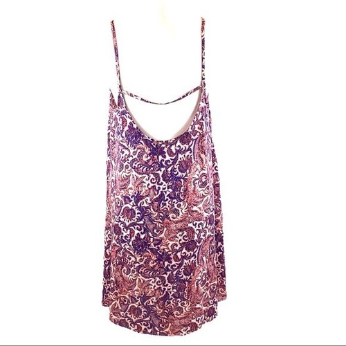 Intimately Free People sz M blue & coral scoop neck front sleeveless short dress - Picture 3 of 12