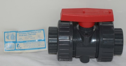Válvula de bola True Union bloqueada PVC American Granby Inc ITUV 150SE 1 1/2 pulgadas - Imagen 1 de 6