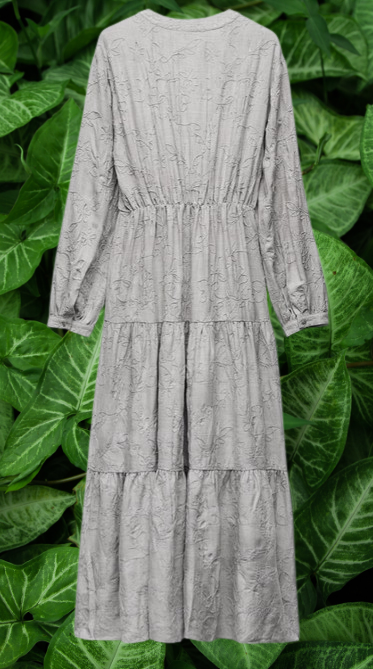 NWT ZARA ZW COLLECTION EMBROIDERED TIERED GRAY DRESS sz M | eBay