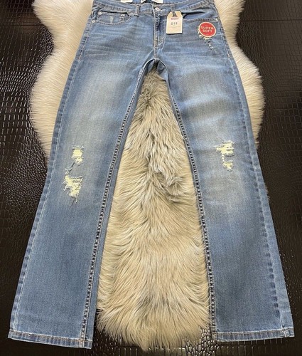 Jeans Levis 511 Slim Super Morbidi Ragazzo Taglia 18 Reg 29x29 Blu Zip Fly Nuovi con etichette - Foto 4 di 12