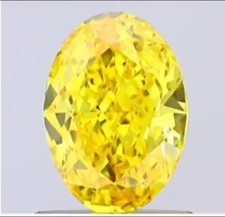 Lab Grown Diamond IGI Certified OVAL Cut HPHT 1.00ct FANCY VIVID YELLOW VVS2