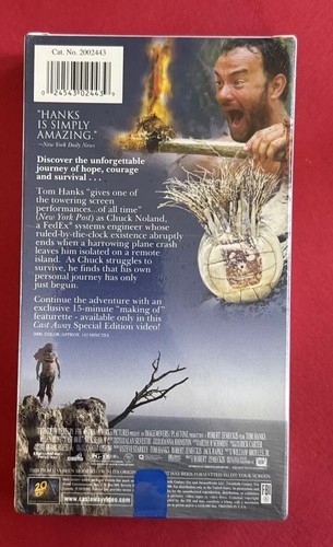 Cast Away (VHS 2000) Special Edition Sealed Tom Hanks Zemeckis watermark - Picture 2 of 10