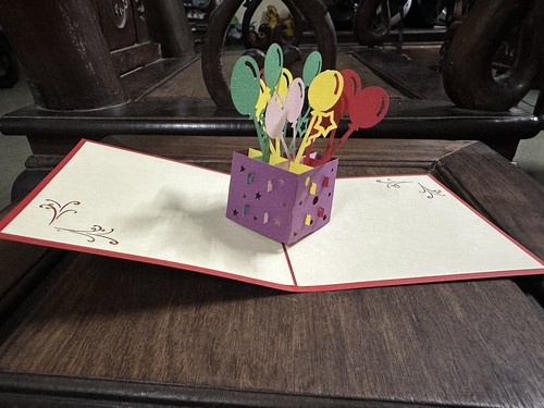 3D Pop Up Happy Birthday Ballon Box Karte - Bild 2 von 3