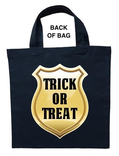 Police Officer Trick or Treat Bag, Personalized Policeman Halloween Bag - Picture 2 of 2