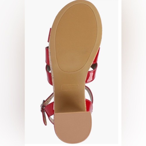 Journee Collection Jania Tru bequeme Damen-Plateausandale 7 rot Kork neu ohne Etikett - Bild 2 von 10