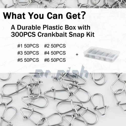 300 piezas/caja de cigüeñal de pesca Snap 49-99 libras conector de señuelo de acero inoxidable bajo - Imagen 5 de 6