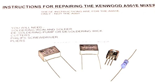 Kenwood Chef A901E Mixer Repair Kit Capacitors Resistor Triac & Instructions - Picture 1 of 6