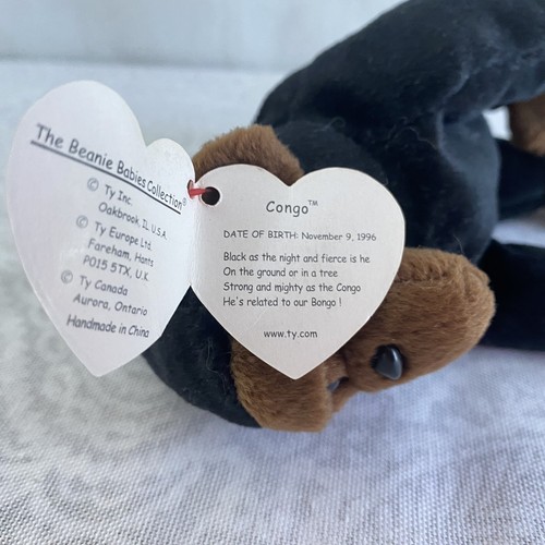 TY Beanie Baby - CONGO el Gorila (5,5 pulgadas) - Pellets de PVC MWMTs - Imagen 8 de 9