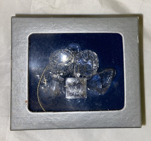 MIKASA Kristall Himmlische Musik Doppel Engel Ornament Cherub Österreich Weihnachten - Bild 2 von 3