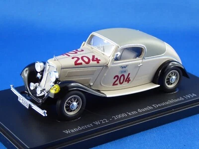 1/43 , WANDERER W22 1933, 2000km durch Deutschl., AutoCult 2024 Nr.07032 NEUHEIT