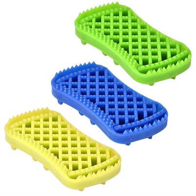 Durable Short Hair Dogs Massage Silicone Brush Rubber Dog Bathing