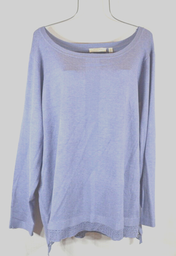 Cyrus Women's Sweater 3X Washed Denim Heather Blue Long Sleeve Top Pullover NWT - Picture 4 of 7