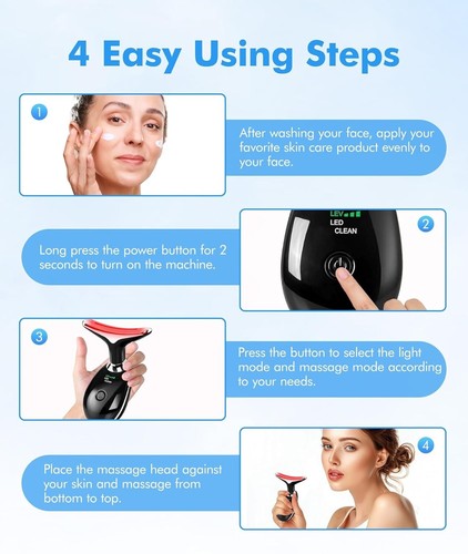 7 in One Red Light Therapy Anti Aging Face Massager Electric Wrinkle Device - Picture 6 of 8