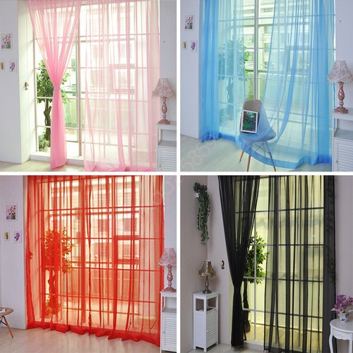 HOT SALE 4 Size Rod Pocket Sheer Curtain Organza Voile Window Curtain Drape AU - Picture 5 of 38