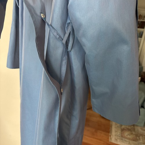 London Fog Womens Maincoats Vintage Iridescent Blue Long Trench Coat Lined 10 R - Picture 16 of 21