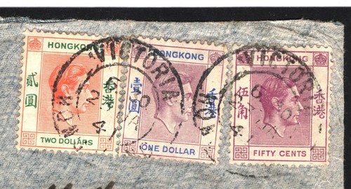 HONGKONG Abdeckung 2. Weltkrieg Clipper Luftpost 1941 Zensor Kanada Victoria {samwells}Y144