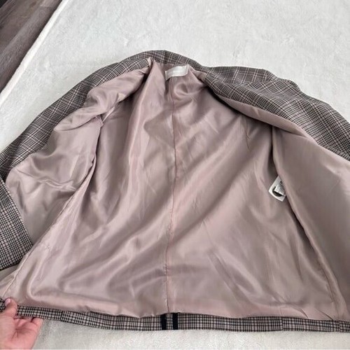 STYLENANDA Korea einreihiger Blazer gepolsterte Schulter kariert Karo Größe S - Bild 8 von 12