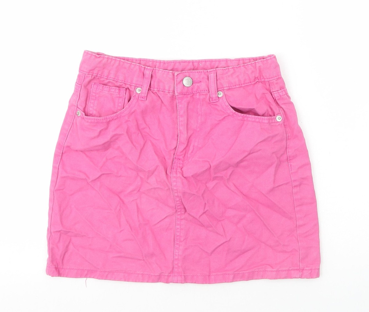 Womens Pink Viscose Blend Mini Skirt Size