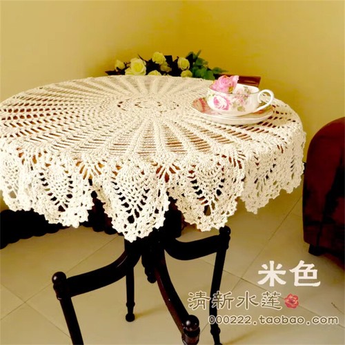 35" Vintage Hand Crochet Tablecloth Round Flower Lace Table Cloth 11 Colours - Picture 25 of 35