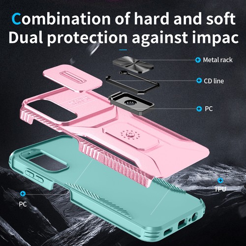 For Samsung A55 A54 A35 A25 A16 A15 Rugged Stand Holder Case w/ Slide Lens Cover - Picture 73 of 76