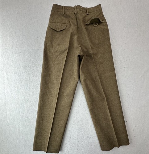 Vintage US Army Pants Mens 32x31 Green Uniform Issue Wool Field Trousers - Picture 2 of 9