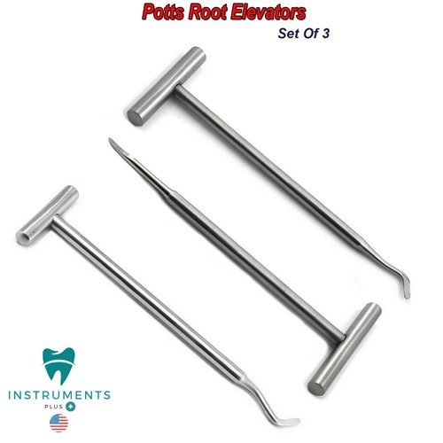 Dental Elevator Potts Surgical Extracting Tooth Surgery Instruments Set Of 3 - Picture 5 of 5