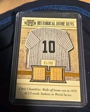 2022 Leaf Lumber Chris Chambliss dual game used bat patch relics 21/35 YANKEES 