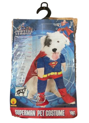 Justice League Dog Superman Halloween Costume Clothes LARGE Comic Superhero  Pup