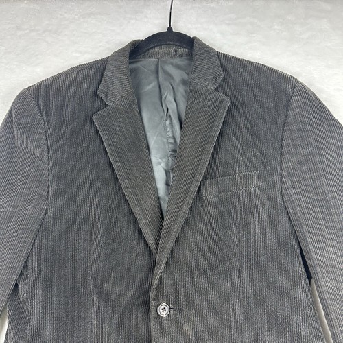 Chaqueta Traje Chaps Ralph Lauren Para Hombres Regular 44R Negro Pana Usada en Excelente Condición - Imagen 2 de 13